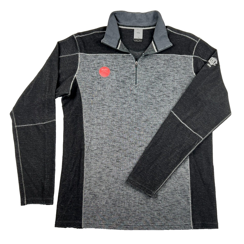 Sun Mountain Pryor Long-Sleeve Thermal 1/4 Zip Black Gray Pullover '20 Mens Sz L